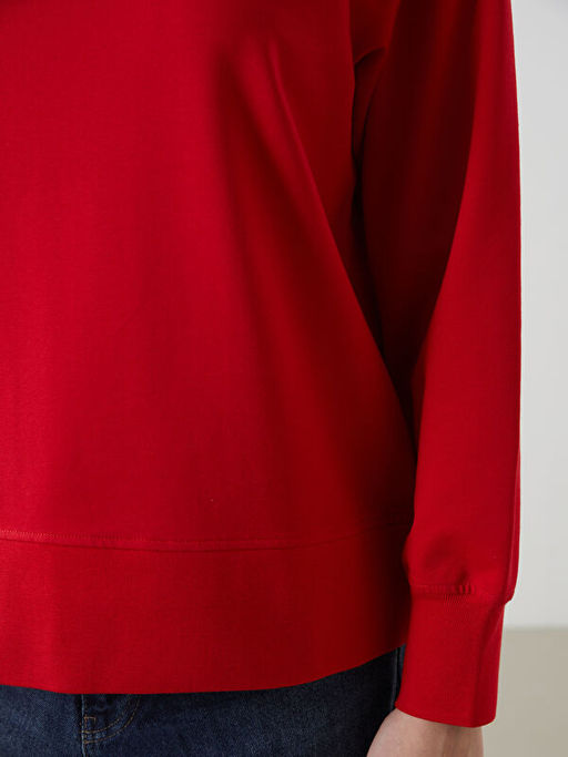 Bisiklet Yaka Oversize Kad?n Sweatshirt