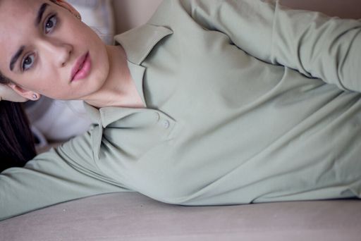 Платье-поло ФУТЕР 2хнитка ПЕНЬЕ, 95% хлопок, с длинным рукавом, - Knitka wear фото 5