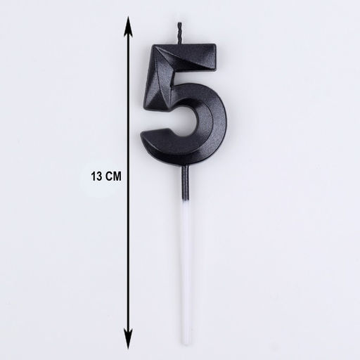 Цена за 2 шт. Свеча в торт на шпажке «Цифра 5», черная, 5 см