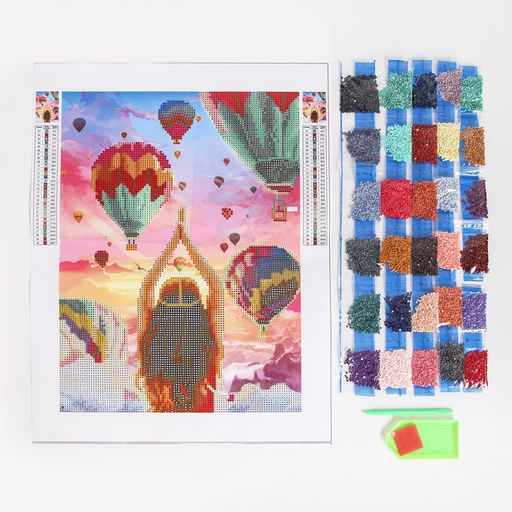 Алмазная мозаика с частичным заполнением «Воздушные шары» 30×40 см, холст