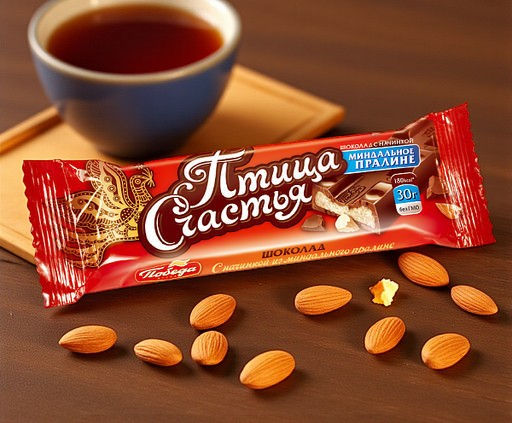 Цена за 2 шт.  Шоколад молочный с начинкой "Птица счастья", 30 г