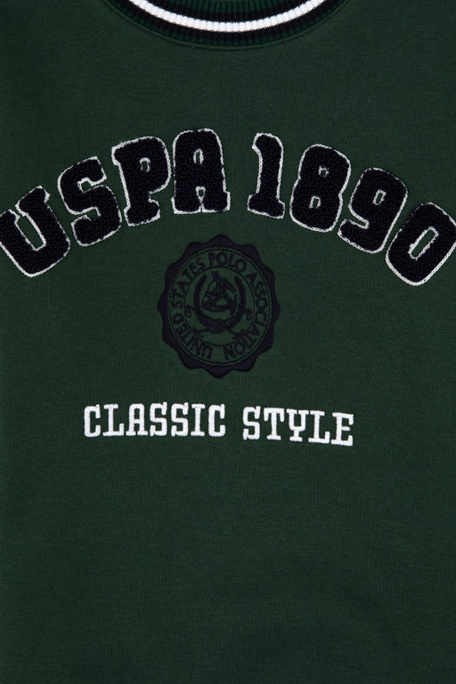 Erkek _ocuk Koyu Ye_il Bisiklet Yaka Sweatshirt - U.s. polo assn фото 4
