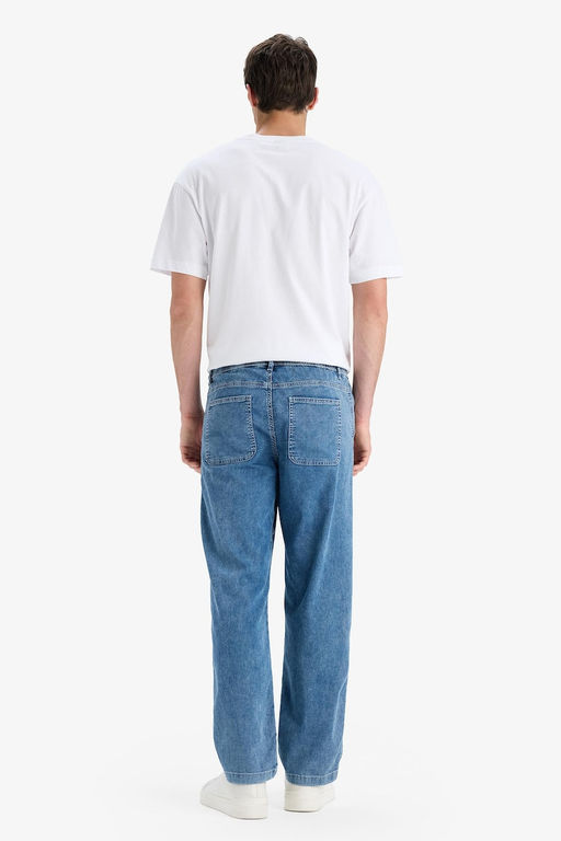 Yumu_ak Dokulu Wide Leg Jean Pantolon - Defacto фото 5