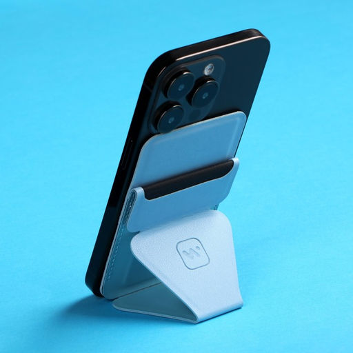 Магнитный кошелёк-подставка Windigo, поддержка Magsafe, для iPhone 12/13/14/15, небесный голубой  фото 13