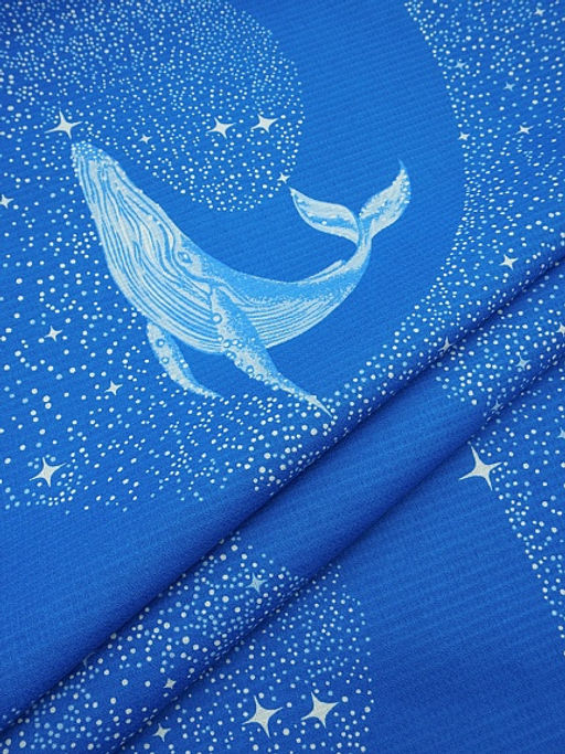 Вафельное полотно Морские обитатели цв.лазурный, ш.1.5м, хлопок-100%, 150гр/м.кв - Купава фото 2