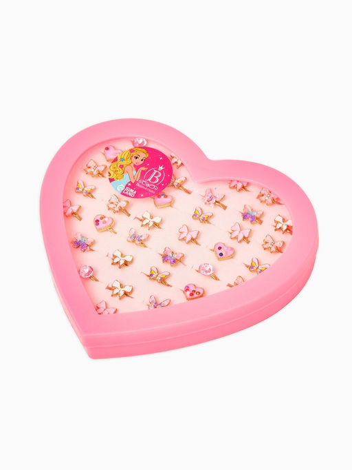 Цена за 36 шт. Кольцо «Выбражулька. Нежность», безразмерное, форма микс, бело-розовое в золоте