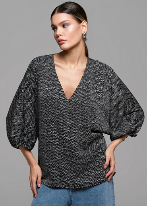 БЛУЗКА ШЁЛКОВАЯ С ЦЕЛЬНОКРОЕНЫМ РУКАВОМ 17.6.12