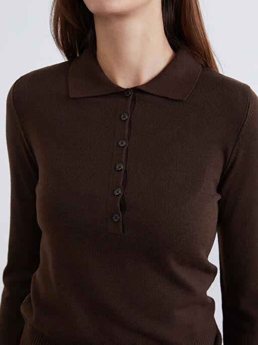 Polo Yaka Kad?n Triko Kazak