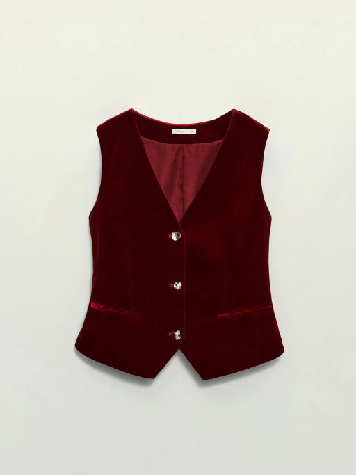 Приталенный жилет из бархата / Zarina