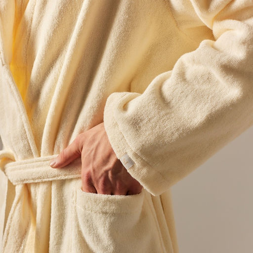 Халат махровый мужской SL HOME: Basic «Айвори», размер S, хлопок 100%, молочный