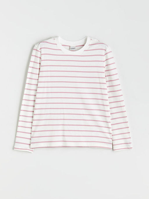 Bisiklet Yaka ?izgili K?z ?ocuk Ti??rt