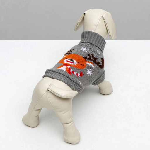 Свитер Олень на сером, 2XL (ДС 41, ОШ 41, ОГ 36-60 см) - Пижон фото 5