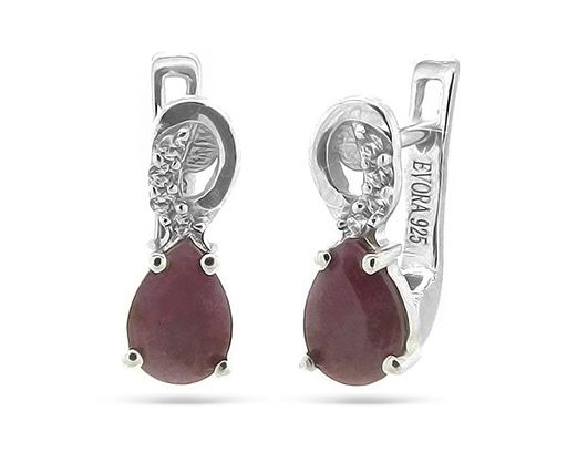 Серьги из серебра рубин, Алена