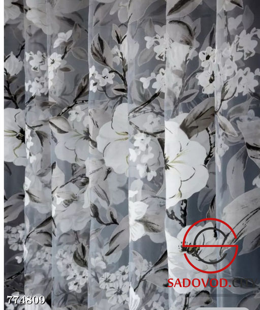 Тюль органза в цветочек