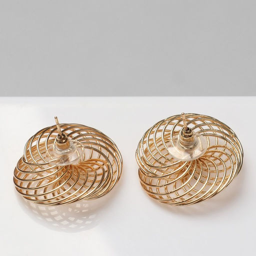 Серьги металл Богема переплетение колец, цвет золото - Queen fair фото 2