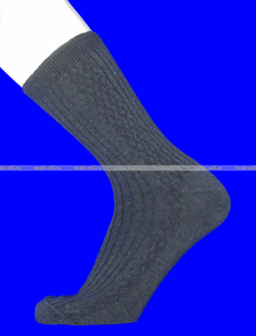 Цена за 10 пар. Чебоксары носки мужские хлопок 100% с рисунком СЕРЫЕ