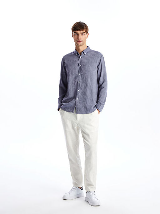 Slim Fit Uzun Kollu Oxford Erkek G?mlek