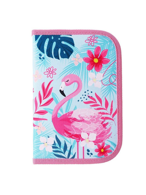 Пенал школьный, 3 секции, 14×21×4 см «Фламинго»