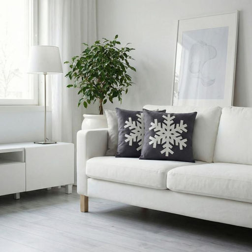 По/Чехол на подушку ALTRO арт.ТК5060-03 СНЕЖИНКА (фон серый)