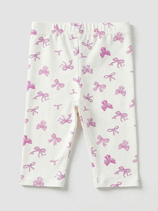 Fiyonk Bask?l? K?z ?ocuk Tayt 2li