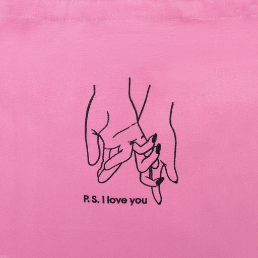 Сумка шопер I love you, 35 х 0,5 х 40 см, вышивка, розовый - Nazamok фото 4