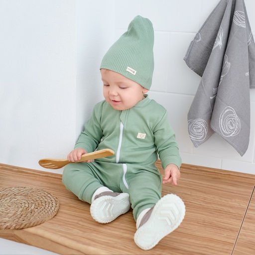 Комбинезон на молнии Крошка, Я BASIC LINE, рост 62-68 см, зелёный - Крошка я фото 4