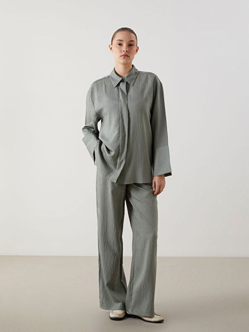 Modal Kar???ml? Oversize Kad?n G?mlek Tunik