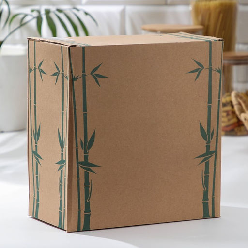 Набор банок стеклянных для сыпучих продуктов с бамбуковыми крышками Эко, 350 мл, на подставке, 5 шт - Simaland фото 3