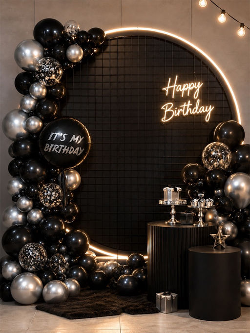 Воздушный шар фольгированный 18" круг «It's my birthday» набор 5 штук