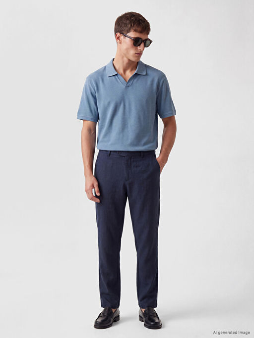 Regular Fit %100 Keten Erkek Pantolon - Waikiki фото 2