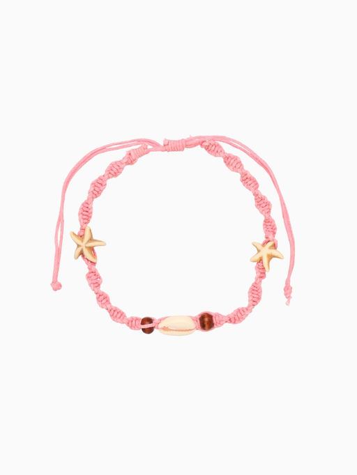 Браслет на ногу анклет «Пляжный», длина 18 см, розовый