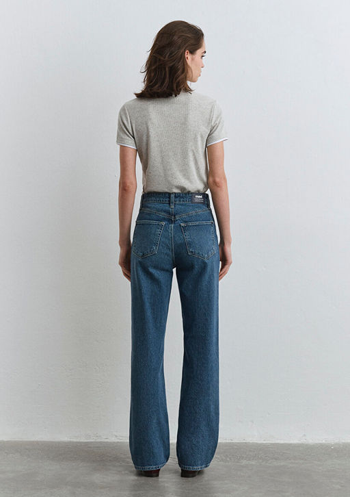 Sky Classic Denim Puslu Koyu Mavi Jean Pantolon