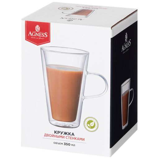 КРУЖКА С ДВОЙНЫМИ СТЕНКАМИ DOUBLE-WALL 350 МЛ. ДИАМЕТР=9 СМ. ВЫСОТА=14 СМ - Agness фото 3