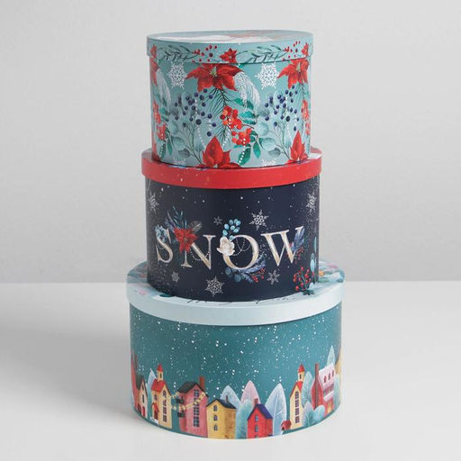 Набор коробок круглых 3 в 1 Magic time, 18 18 13 см, 20 20 14.5 см, 25 25 15 см - Дарите счастье фото 3