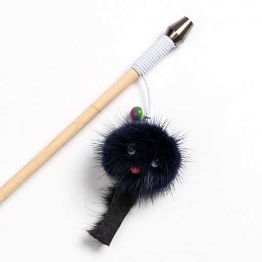 Дразнилка - удочка Норковый зверек на деревянной палочке, микс цветов - Пижон фото 2