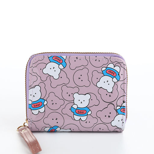 Кошелёк на молнии «Мишки», сиреневый