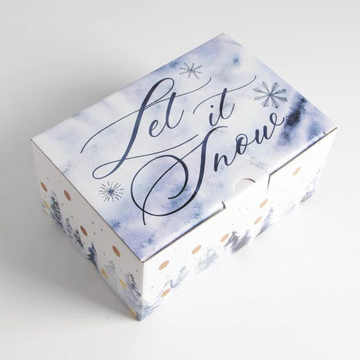 Коробка подарочная новогодняя складная Let it snow, 22×15×10 см, Новый год