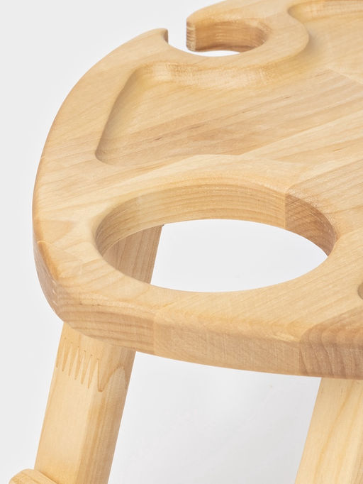 Столик - поднос для вина в форме сердца Adelica, с менажницей и складными ножками, на 2 персоны, d=30?1.8 см, дерево берёза