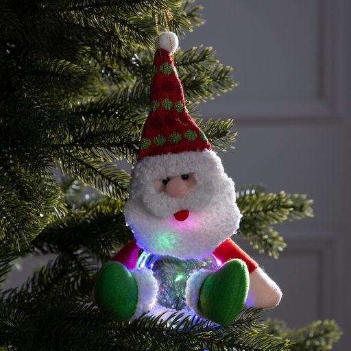 Ёлочная игрушка Дед Мороз, 10х23х16 см, 5 LED, от батареек, свечение мульти - Luazon lighting фото 2