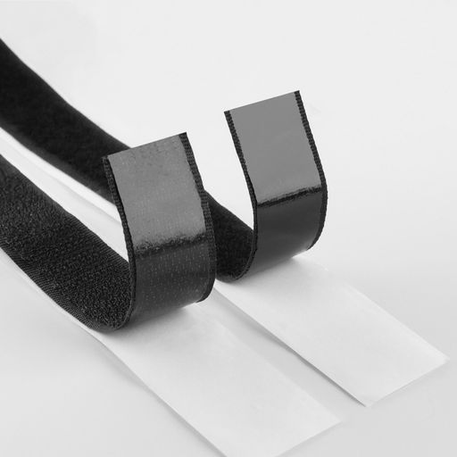 Цена за 2 шт. Липучка на клеевой основе, 20 мм, 100±5 см, чёрная