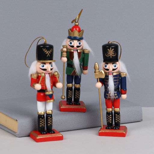 Новогоднее украшение Щелкунчик 3 штуки 12 см / TU-478 /уп 48/ - Галеонтрейд фото 2