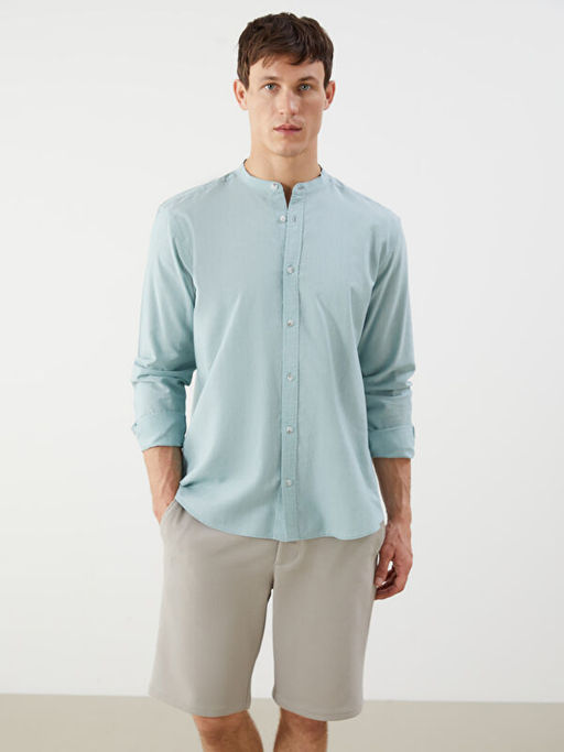 Rahat Kal?p Hakim Yaka Uzun Kollu Erkek G?mlek