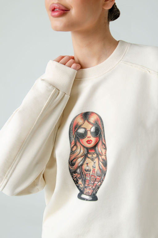 Арт. 1-3105 Свитшот женский 44-50 (4 шт) Цвет:бежевый - Калинка фото 8