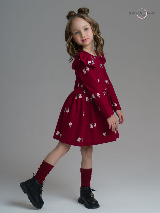 Платье Фея лютики бордо - Sovalina фото 23