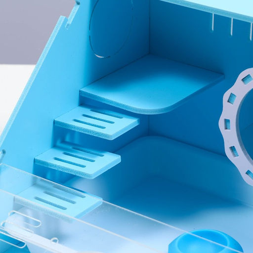 Клетка-переноска для грызунов,акриловая, голубая, 29 х 23,5 х 22 см - Пижон фото 5