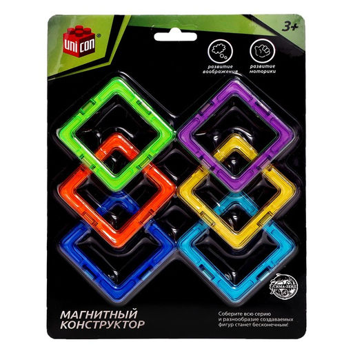 Конструктор магнитный Magical Magnet, 6 квадратных деталей