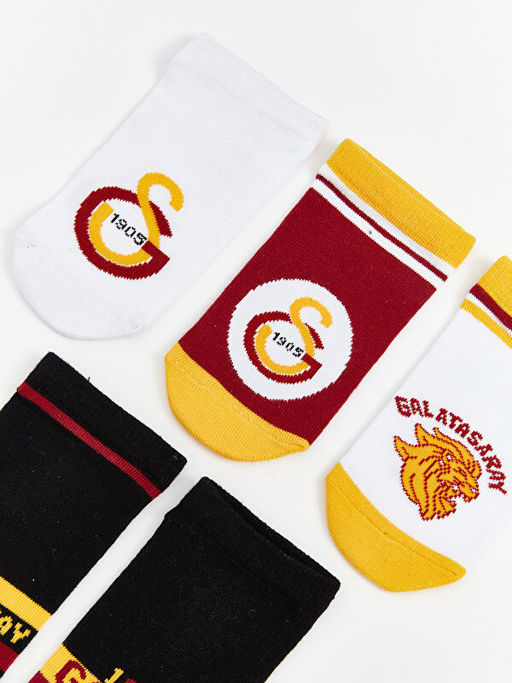 Galatasaray Desenli Erkek ?ocuk Patik ?orap 5li