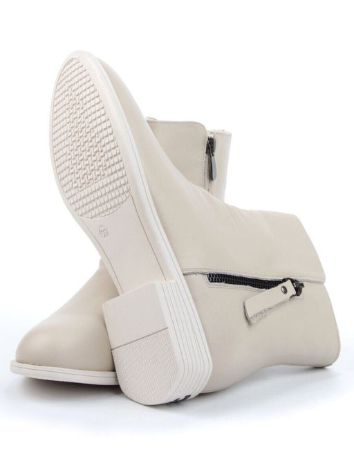 01- CHL41-3 BEIGE Ботинки демисезонные женские (натуральная кожа, байка)