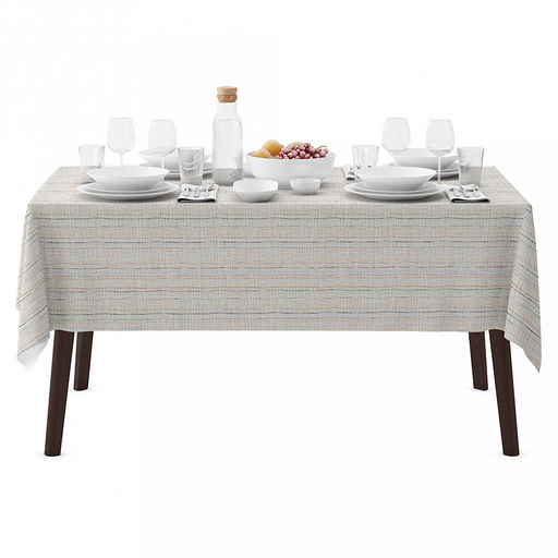 Скатерть 145х145см "Рональдо" беж, длина стола до 110см, на 4 персоны, рогожка, хлопок 171г/м2, упаковка классическая 28х41см, "Домашняя мода" (Россия)