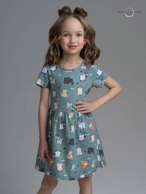 Платье Лето котята хаки - Sovalina фото 6